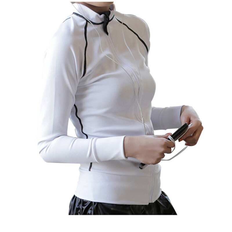 여자 조깅 야외 스포츠 트레이닝 자켓 심지 통기성 스트레치 얇은 긴 소매 재킷 태양 피트니스